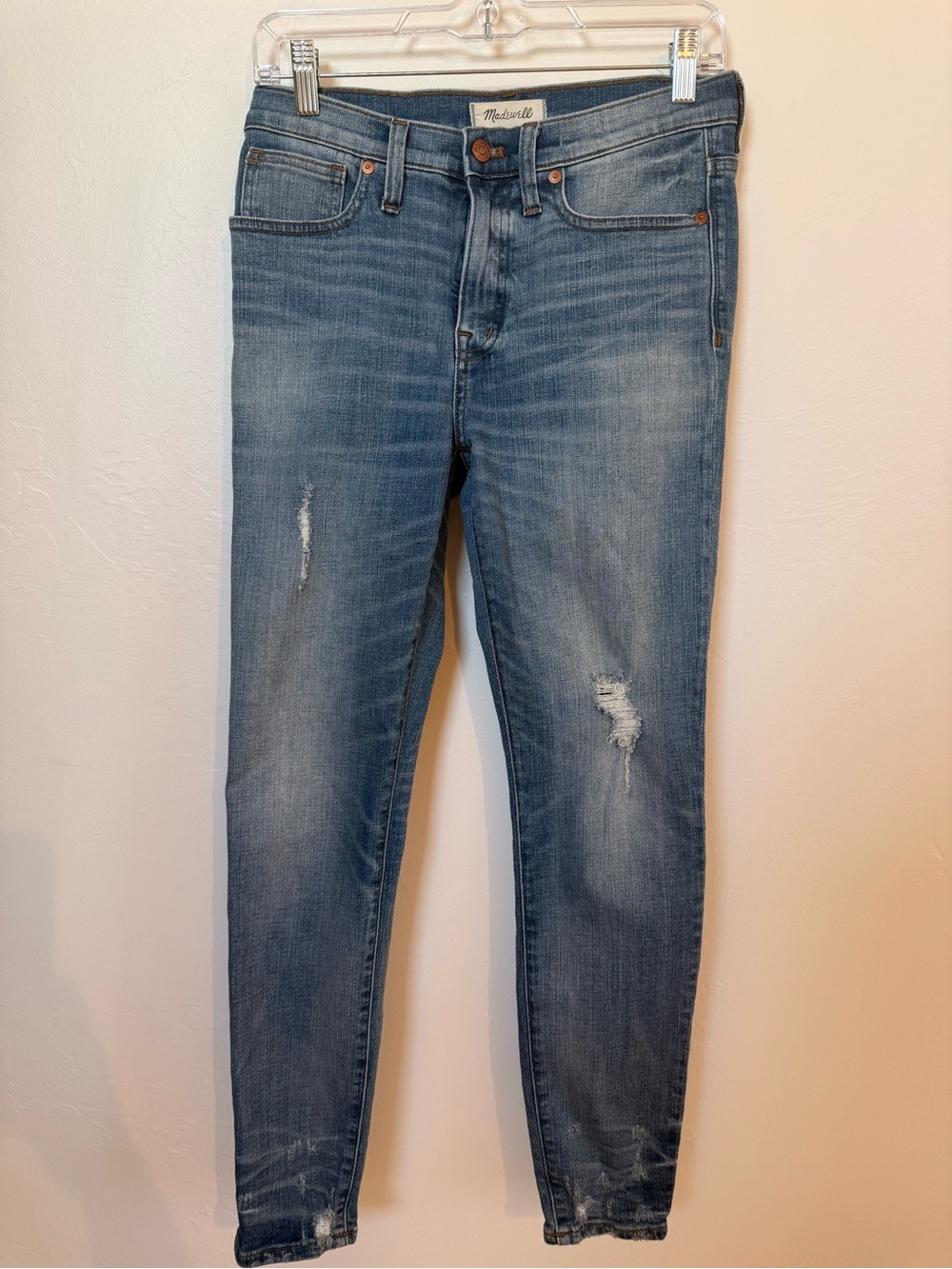 Madewell 9” High Rise Skinny Jeans - Distressed medium wash